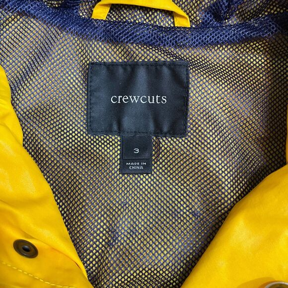 Crew Cuts 3 Yellow Hooded Rain Coat Lined Polyester (some marks) Polyester Blen - Picture 3 of 8